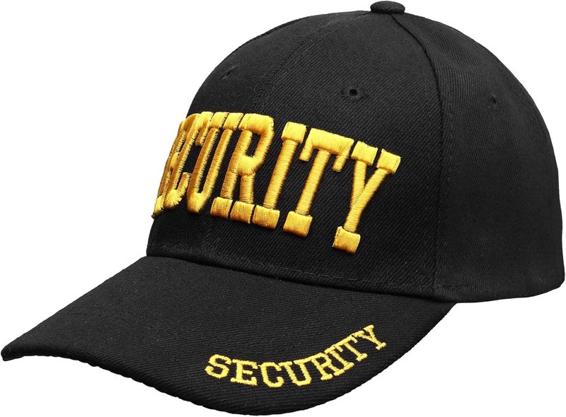 Falari Security Hat Baseball Cap - Gold or White Embroidery Security Front, Bill & Back - Adjustable Size - Image 2